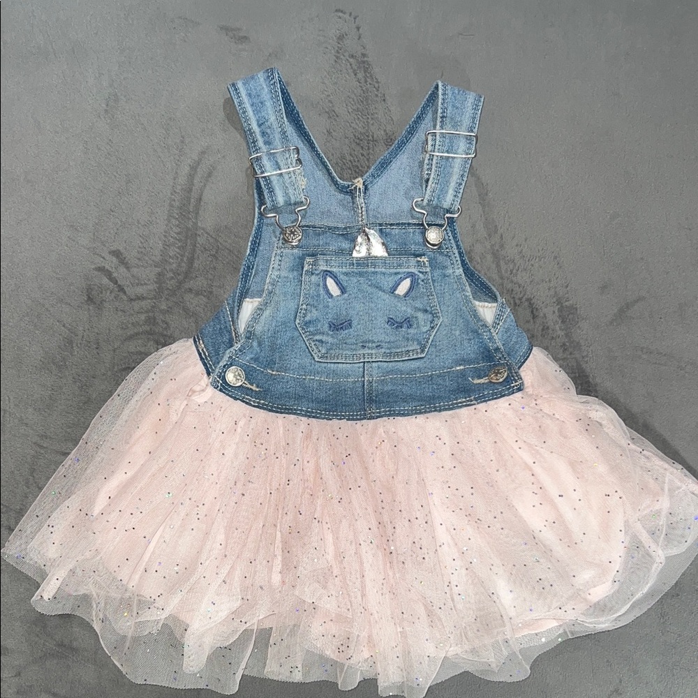 NWOT OshKosh B'gosh Blue and Pink Denim Skirtalls